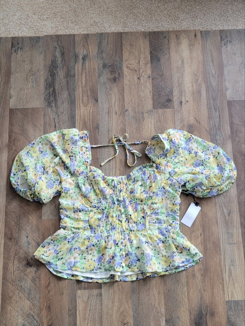 ASTR The Label Clairemont Top in Yellow Green Floral